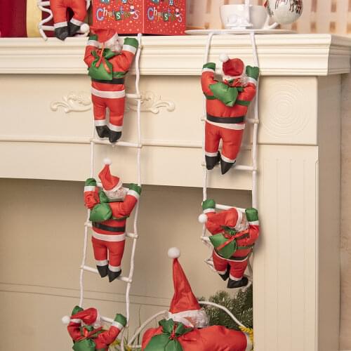 Ladder Rope Climbing Santa Claus Hanging Doll Figures Christmas Tree Closet Pendant Ornaments Decoration Home House Decor Gift