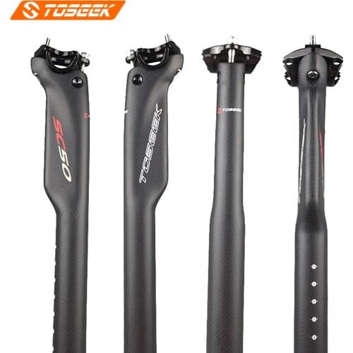 TOSEEK SC50 Carbon Seatpost Bike Seat Post Bicycle Seat Tube 27.2/31.6*350/400 mm For MTB / Road Cycling Parts