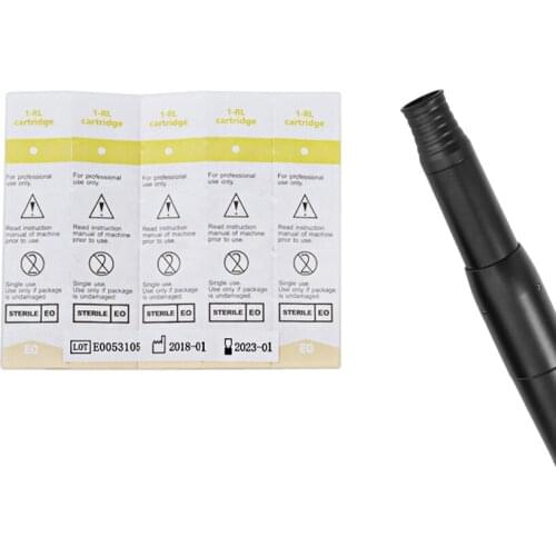 Tattoo Cartridge Needles 10Pcs 1RL 0.2mm Eyebrow Lip Eyeliner Permanent Makeup Microblading for Tattoo Power Supply and Machine