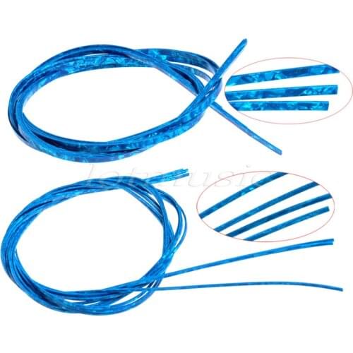 Combine (2mm+6mm) 5 Foot Celluloid Guitar Binding Purfling Strip Blue Pearl