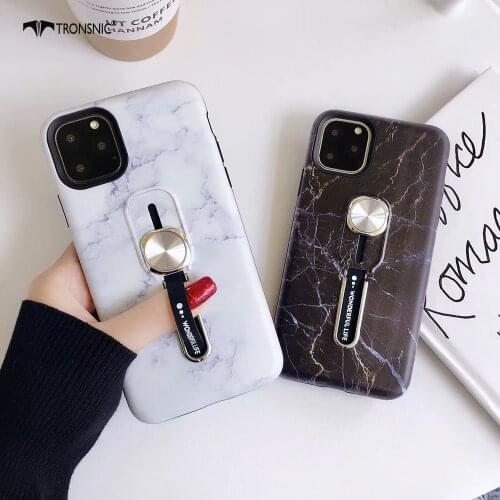 Magnetic Marble Phone Case for iPhone 11 Pro Max XR Xs Max Soft Luxury White Black Ring Case for iPhone 6s 7 8 Plus SE Cover Hot