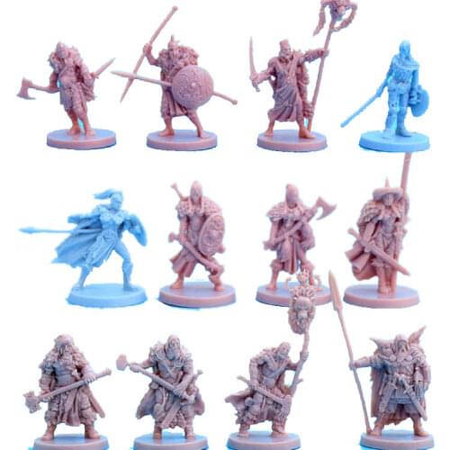 TRPG board game Blood Rage miniatures viking warriors heroes Warlock mage models figures