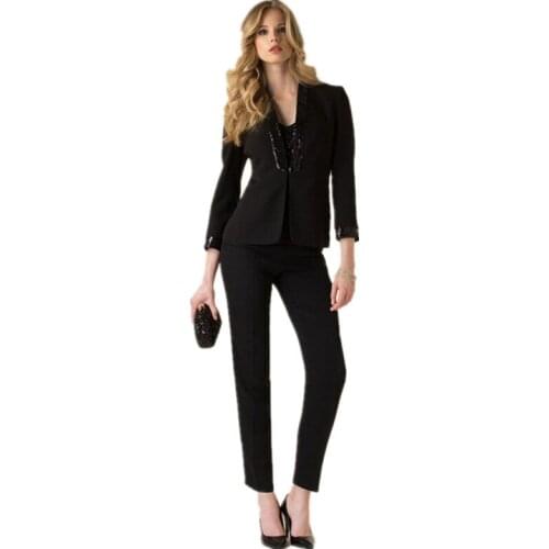Jacket+Pants Womens Business Suit Slim Fit Female Office Uniform Ladies Formal Trouser 2 Piece Suits Single Breasted Custom Made