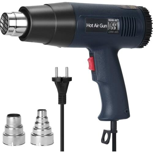 220V 2000W EU Plug Industrial Electric Hot Air Gun Thermoregulator LCD Heat Guns Shrink Wrapping Thermal Heater Nozzle