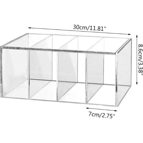 Clear Acrylic Coffee Capsule Holder 4 Compartment K Cup Box Tea Bag Storage Organizer Coffee Bar Accessories