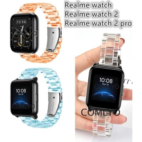 HOT Clear Watch Strap for realme watch 2 2 pro smart watch band adjustable Plastic bracelet for realme watch s pro banda
