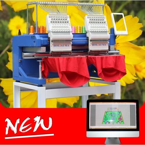 China 10 years service ! Newest Tajima 47 Head Type 2 Head Home Application Computerized Embroidery Machine HO1502H HOLiAUMA