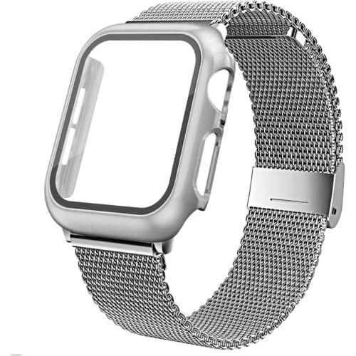 Mesh Strap for Apple Watch 6 SE Band 38mm 40mm 42mm 44mm with Screen Protector Case for Iwatch Series 6/SE/5/4/3/2/1 Bracelet