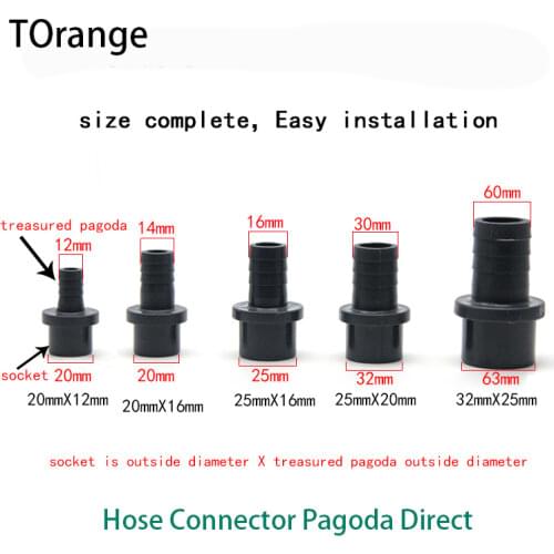 Hose Connector Pagoda Direct Hose Direct Soft and Hard Quick Connect Plastic Pagoda Connector PVC 1 Pcs