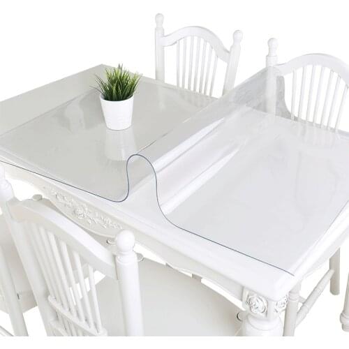 PVC Tablecloth Transparent Soft Glass Table Cloth Rectangular Waterproof Oil-proof Kitchen Dining Table Desktop protection Cover