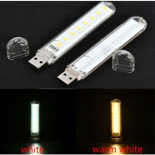 USB LED Book Lights 8LEDs SMD 5730 LED Bulb 5V Power Input White 5000-6500K Warm White USB Night light For Mobile Charger Laptop