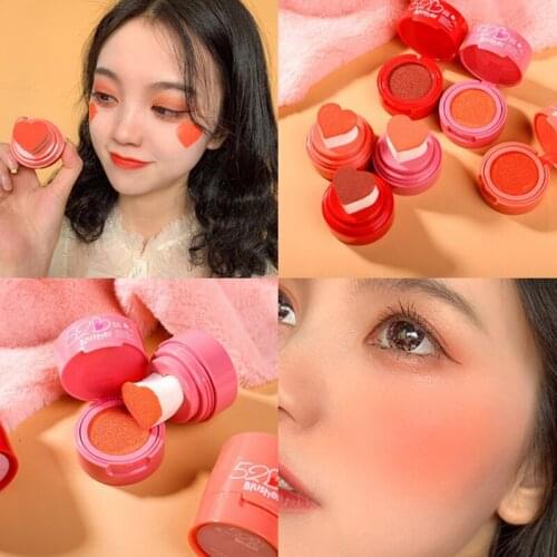 Waterproof Long Lasting Lip liquid Natural Cheek Face Base Contour Shadow Blush Makeup Makeup Face Blusher Powder Heart shape