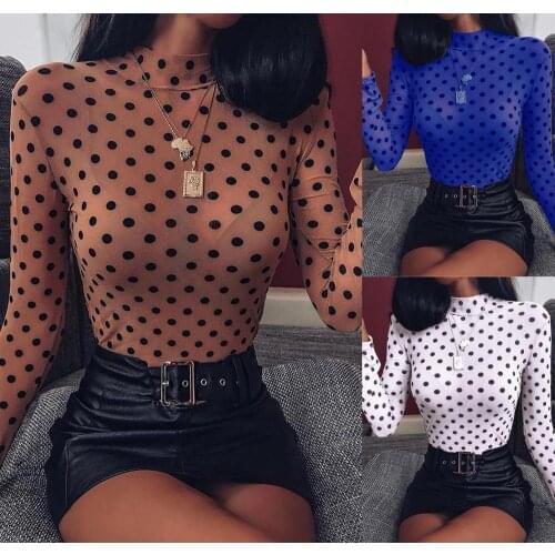 Fashion Women Mesh Sheer T-shirt See-through Turltneck Long Sleeve Tee Tops Summer Autumn Ladies Slim Sexy Club Shirts Female