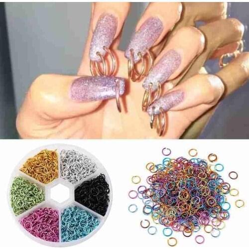 1 Box 6mm Aluminum Jump Rings Mix Color Open Single Loops Supplies for Jewelry Making DIY Nail Art Decor