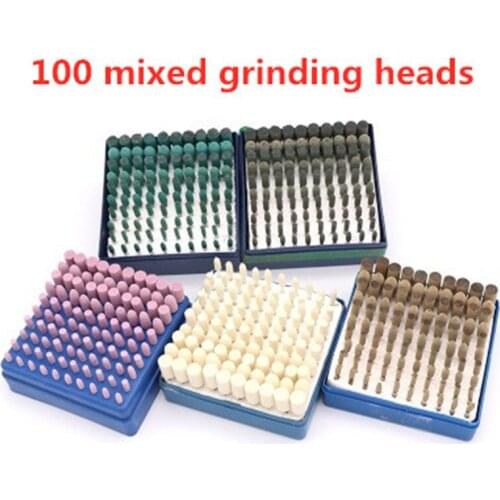 100pcs/set Grinding Stone Wheel Accessories Rotary Tool Kit Cowhide, rubber, Sesame, Wool Grinding Head For Polishing Machine