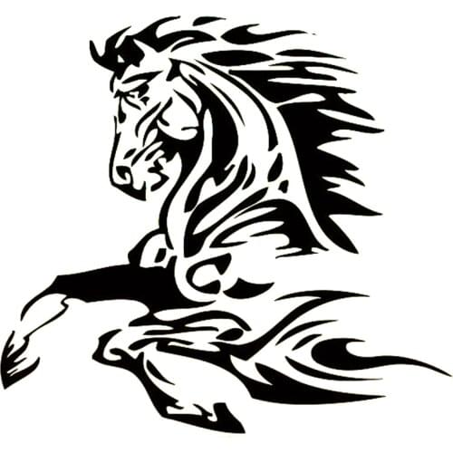 16.6cm*15.4cm Animal Tattoo Horse Stallion Fashion Vinyl Decal Car Sticker Black/Silver Car Accessories S6-2820