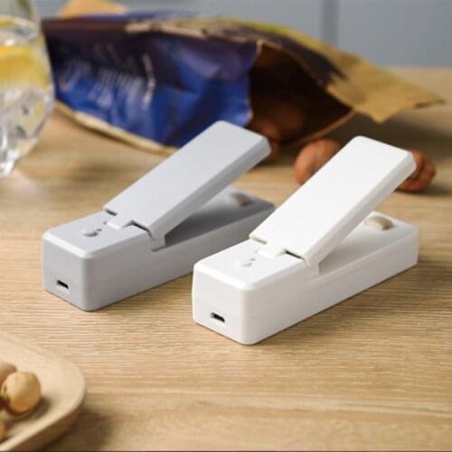 2 IN 1 Portable Sealing Rechargeable Mini Handheld Bag SealerVacuum Sealing & Cutter For Plastic Bag Storage Food