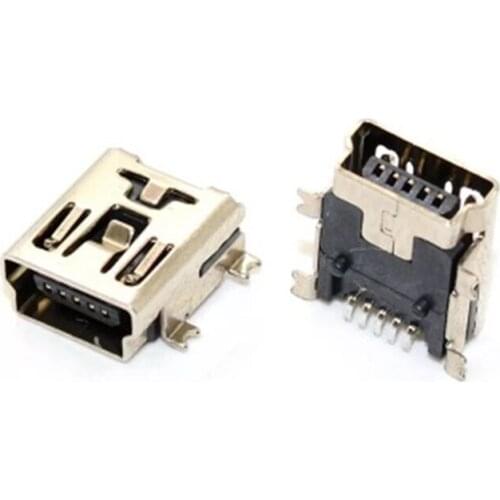 20pcs Mini USB 5pin Female Socket Connector 4 foot for Tail Charging Mobile Phone