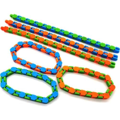 24-Section Bicycle Track Chain Toy Bicycle Track Rotation Decompression Vent Toy Interesting Hand Feeling Toy Children’S Gift