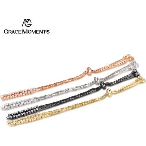 3pcs/lot Copper Slider/Slide Extender Chain With CZ Tassel Charms For Jewelry Necklace Bracelet 4 Colors Adjustable DIY Jewelry