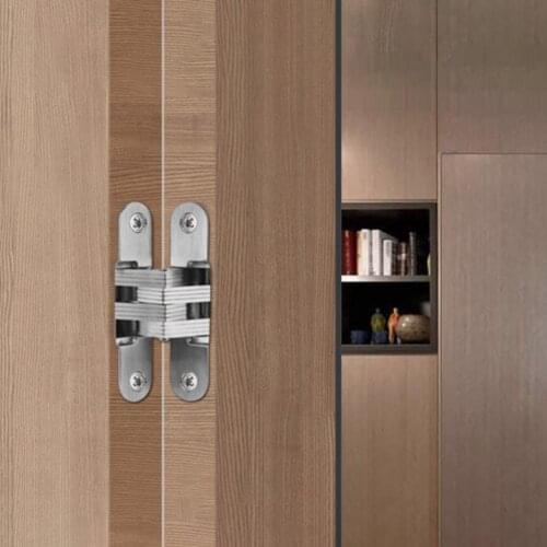 4Pcs Sturdy Cross Hinge High Adaptability Door Hardware Concealed Cross Door Hinge for Door