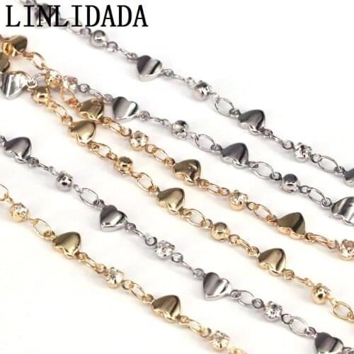 5Meters New design Copper Chain Heart Link Chain Accessories Chunky Chains Fit for Jewelry Making DIY Supplies
