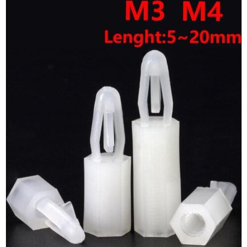 50 Pcs Nylon M3 Posts Spacing Hexagonal Threaded Screw Spacer Standoff for Pcb Pwb Circuit Board Spacers Fixed Clips Threaded