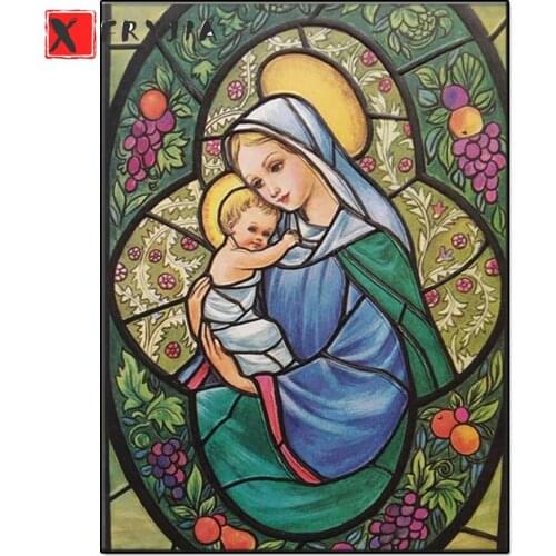 Diy diamond painting Virgin and Child 5d full square round drill diamond embroidery mosaic rhinestone kits home decoration