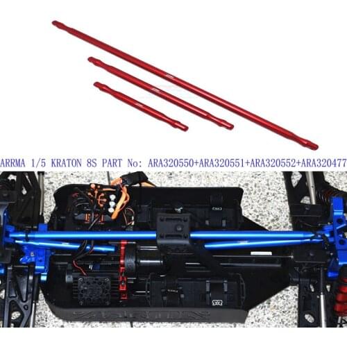 ALUMINUM FRONT&CENTER&REAR SUPPORT BRACE BAR ARRMA 1/5 KRATON 8S OUTCAST ARA320550+ARA320551+ARA320552+ARA320477 MAKX025