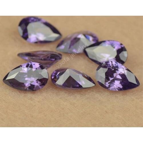 Wholesale Price Amethystine Stone 2*3~13*18mm Pear Shape Light Purple Loose CZ Lab Created Cubic Zirconia Gems For Jewelry DIY