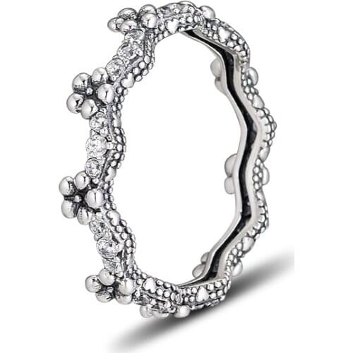 CKK Ring Flower Crown Silver Rings For Women Men Anel Feminino 100% 925 Jewelry Sterling Silver Anillos Mujer Wedding Hombre
