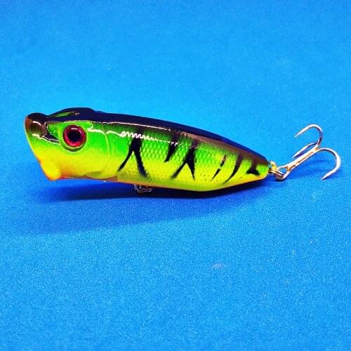 DHYJSFDC 1pcs Fishing Lures Topwater Popper Bait 7.3cm 11g Hard Bait Artificial Wobblers Plastic Fishing Tackle with 6# Hooks