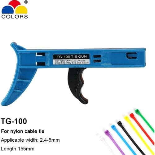 Nylon Cable Tie Gun for width 2.4-4.8mm Cable Tie Pliers Tension Cutting Tie TG-100 Hand Fastening Tool