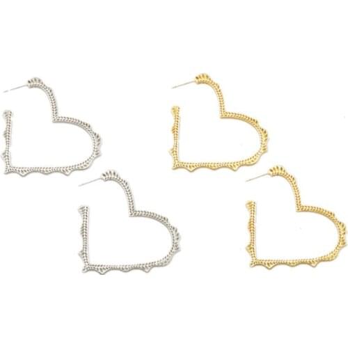 European and American fashion accessories simple metal large frame peach Earrings Sophie Heart Earrings