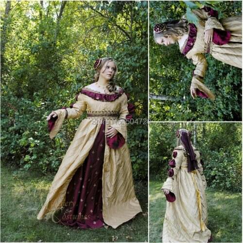 HistoricalR-220 19 century Vintage costume 1860S Victorian Lolita/Civil War Renaissance dress Halloween dresses All size