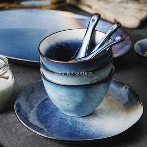Nordic Ceramic Signle Tableware Bowl Star Light Color Household Plates Ceramic Rice Salad Sallow Bowl Dishes