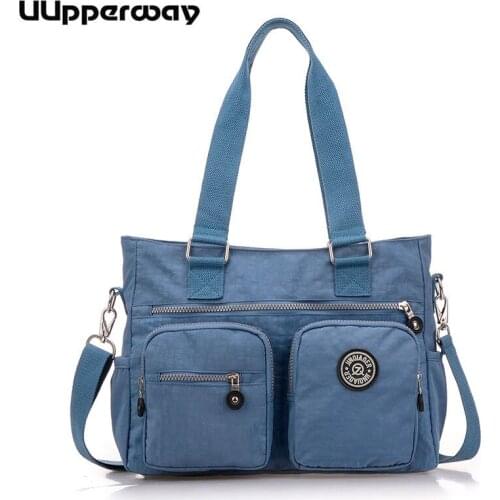 Fashion women nylon handbags Large Capacity single shoulder bag waterproof casual handbag for teenagers girls Black Blue Purple