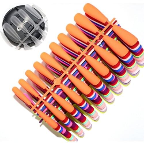 Coffin Nail Matte Press On Nail Ballerina Full Cover Fake Nails Artificial Acrylic Nails For Women Girls Nail Art DIY Decoration