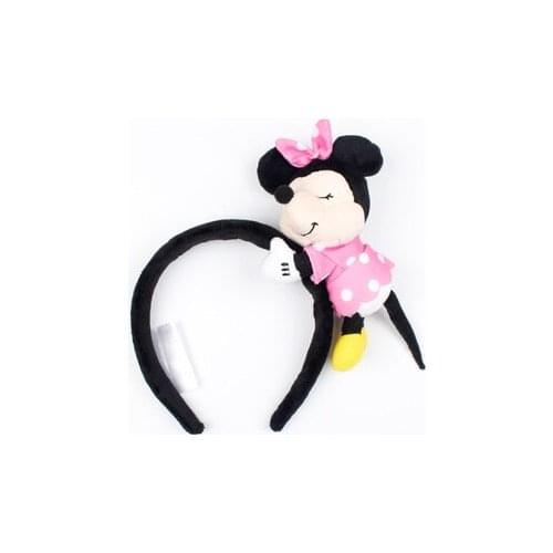 New High Quality Disneyland Hair Band Minnie Mickey Hair Band Donald Duck Doll Head Band Fluffy Headwear Around The Hair Clip