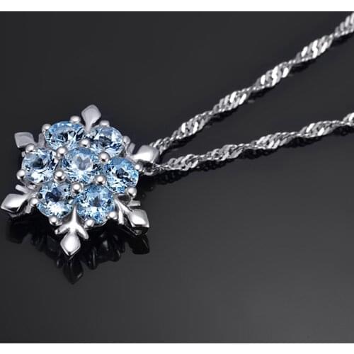 Top Quality AAA Cubic Zircon 925 sterling silver Pendants Necklaces Jewelry for Women Snowflake Crystal Choker Necklace