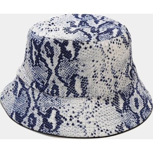 New Snake Pattern Bucket Hats Women Men Summer Fashion Two Side Hip Hop Fisherman Hats Bob Boys Girls Outdoor Travel Hat Panama