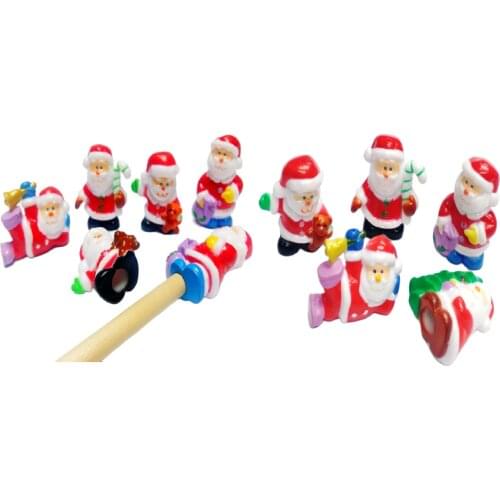 12 Plastic Santo Claus Pencil Top E1725GT Cup Cake Christmas X'mas Toys Kids Birthday Party Favor Pinata Bag Filler Loot Novelty