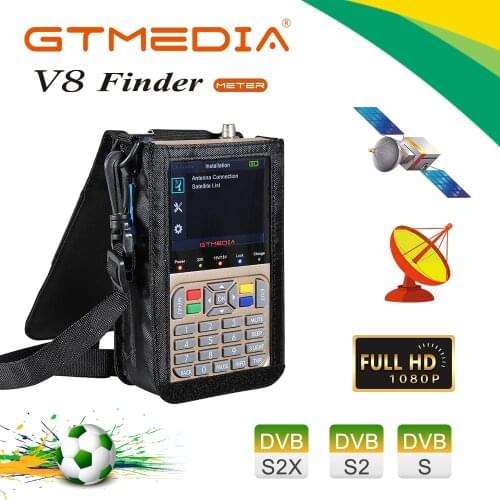 GTMEDIA V8 Meter Measuring Device TV Signal Finder Measuring Device DVB-S/S2/S2X HD Digital Counter 3.5 inch LCD Display 3000mAh
