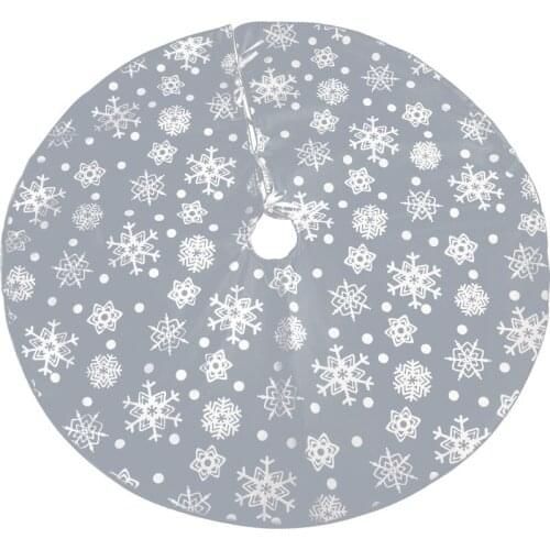 Christmas Tree Skirt Snow Flake Pattern, Snowflakes Xmas Tree Mat, 122CM Christmas Ornament Decoration, Festival Gift