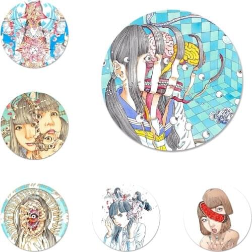 Shintaro kago Horror cartoons Icons Pins Badge Decoration Brooches Metal Badges For Clothes Backpack Decoration 58mm