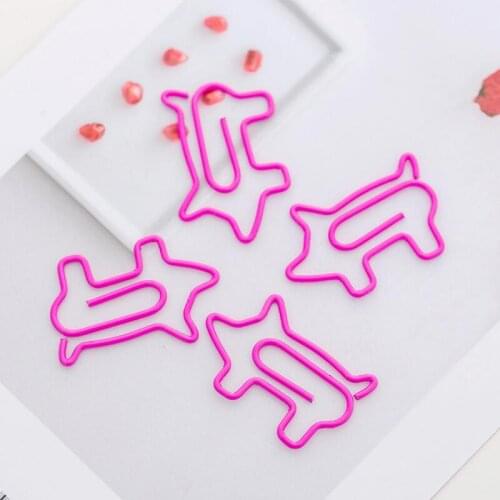 Cute pink cartoons pigs flamingo shaped metal planner paper clips bookmarks filing supplies LX7773