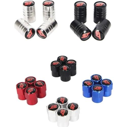 Car Styling 4Pcs Metal ST Logo Wheel Tire Valve Stem Caps Cover For Ford FOCUS 2 FOCUS 3 Mondeo Fiesta Kuga MK2 MK3 Accessories