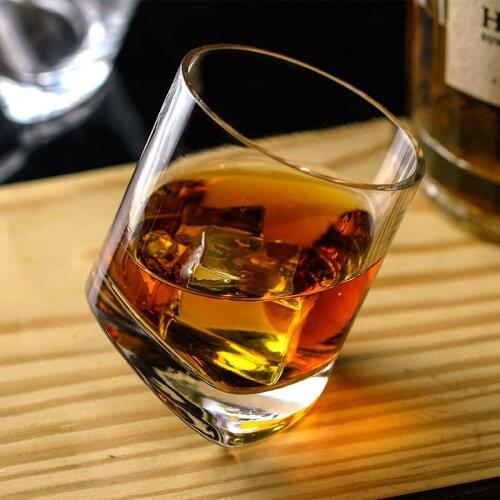 Tilt Whisky Glass Cup 200-300ml Lead-Free Crystal Cup Personality Vodka Bar Family Wine Cut Liqueur Scotland Spirits Drinkware