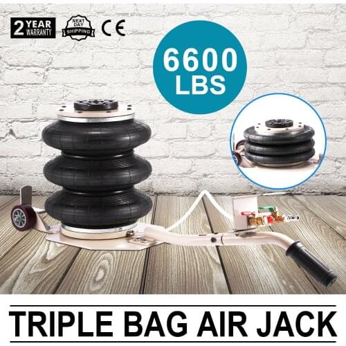 Triple Bag Air Jack 3 Ton Lift Jack Pneumatic Air Jack 3T 6600LBS with free shipping to Europe