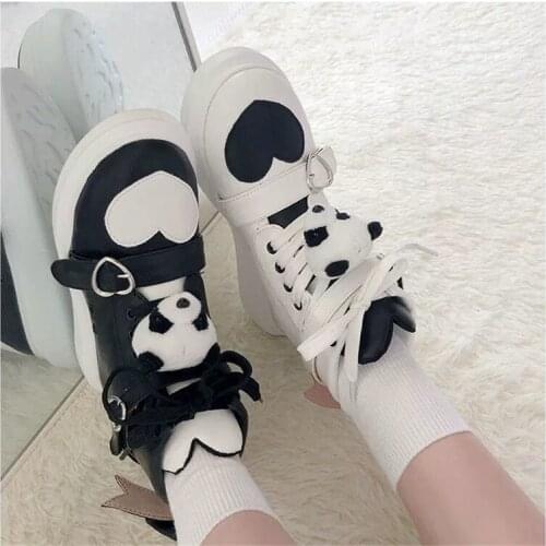 Korean Harajuku Style High help Bowknot Princess Kawaii Girls Women Shoe Tea Party Cos Loli Round Head Women Shoes Halloween NEW